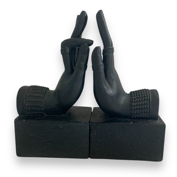 Buddha Hand Bookends – Mudra Statue, 9” Zen Decor, Yoga Meditation Shelf Decor - Picture 1 of 9